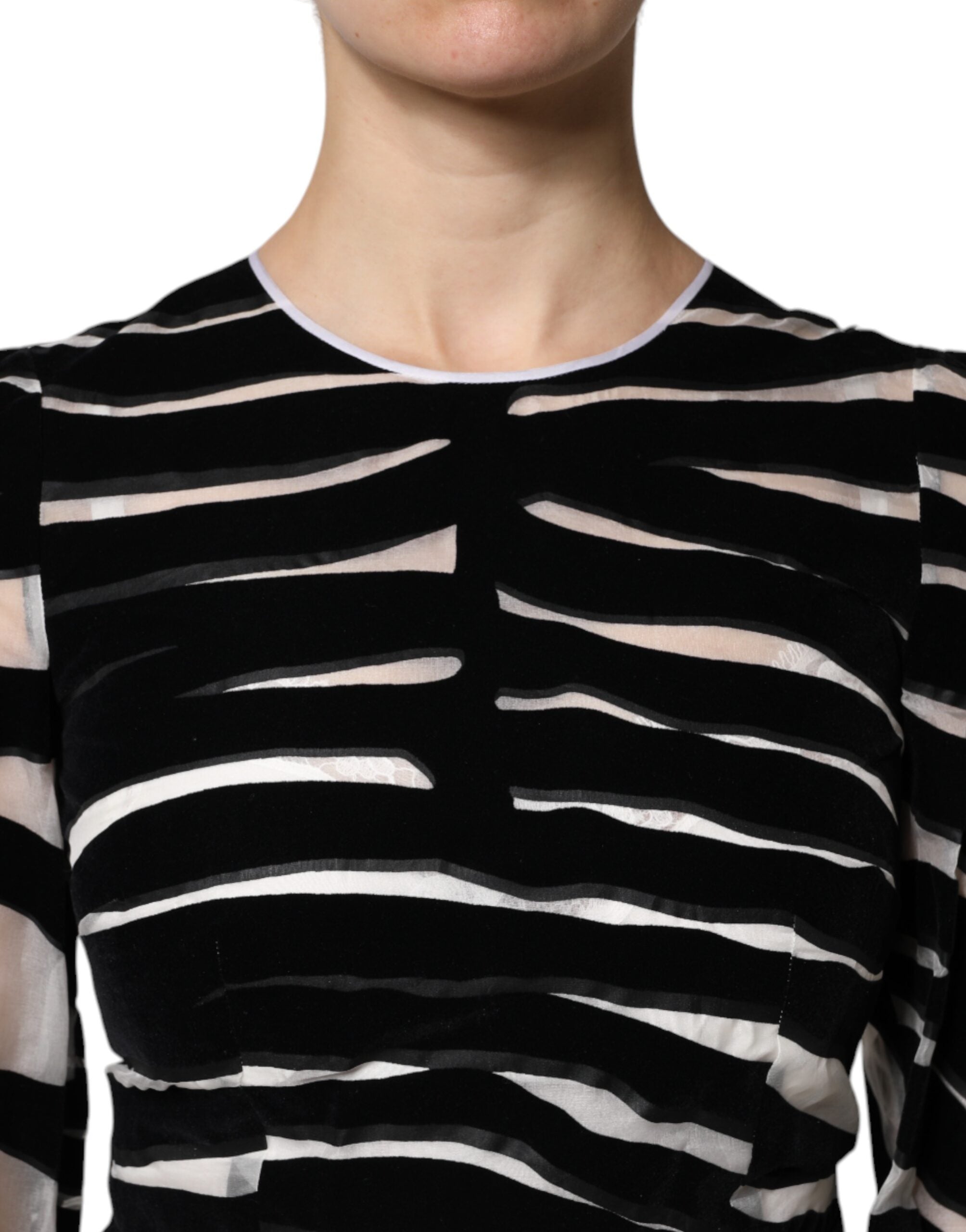 Dolce & Gabbana Schwarz Weiß Zebra A-Linie Etuikleid Mini Kleid