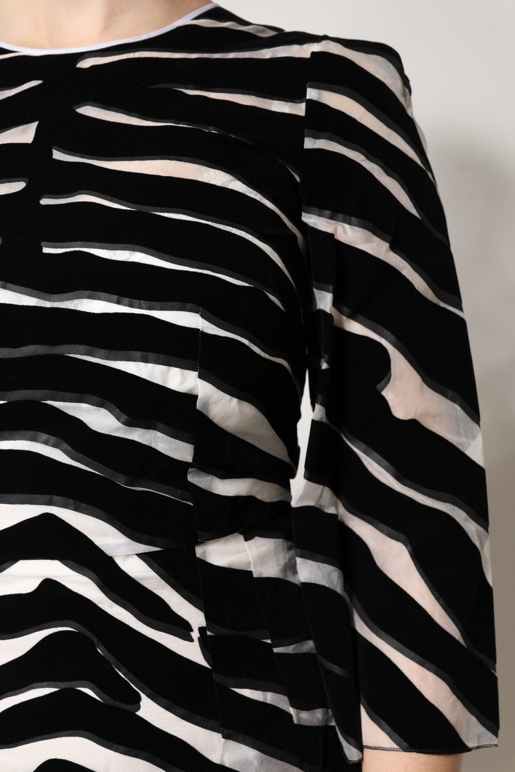 Dolce & Gabbana Schwarz Weiß Zebra A-Linie Etuikleid Mini Kleid