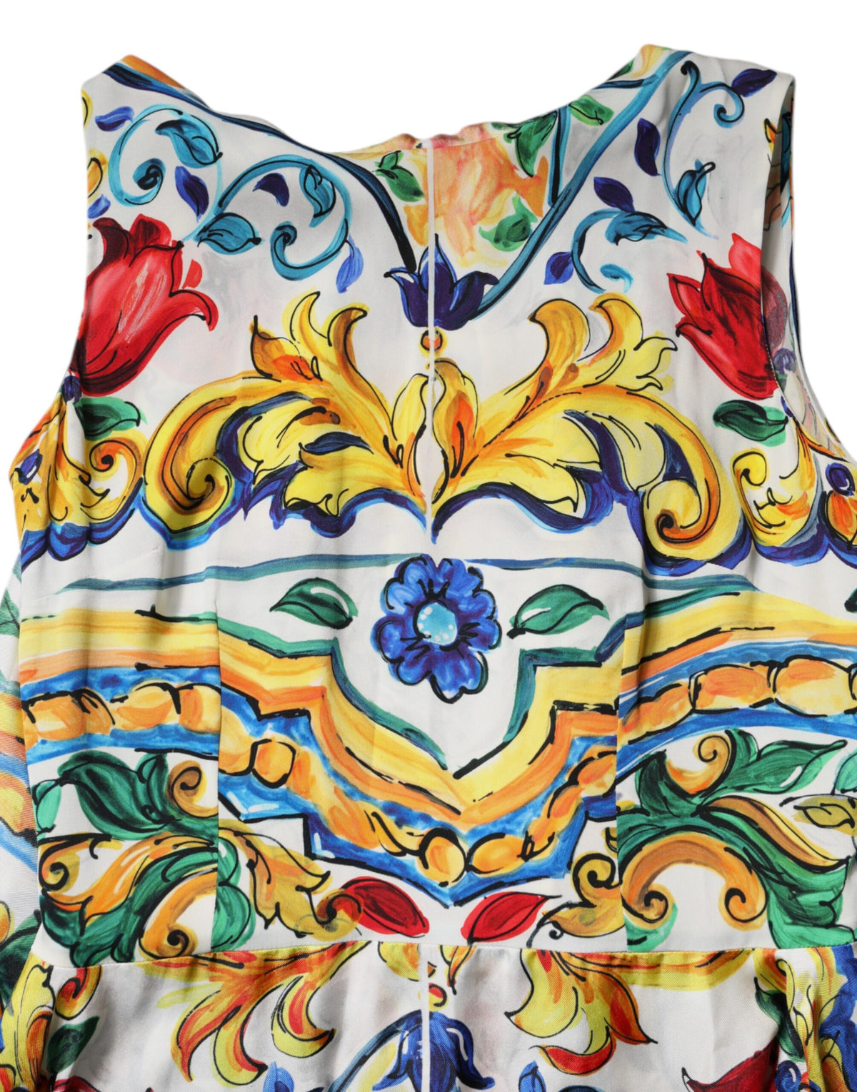 Dolce & Gabbana Mehrfarbiger Majolika-Kaftan, kurze Ärmel, Maxikleid