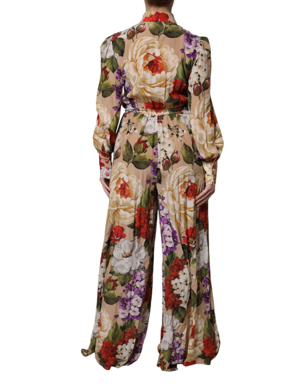 Dolce & Gabbana Multicolor Floral Weites Bein Jumpsuit Kleid