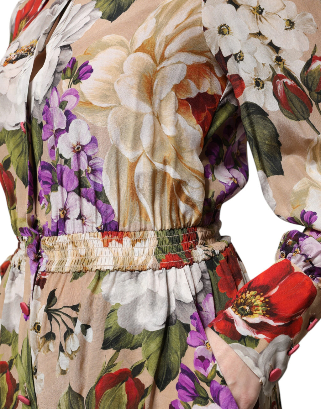 Dolce & Gabbana Multicolor Floral Wide Leg Jumpsuit Dress