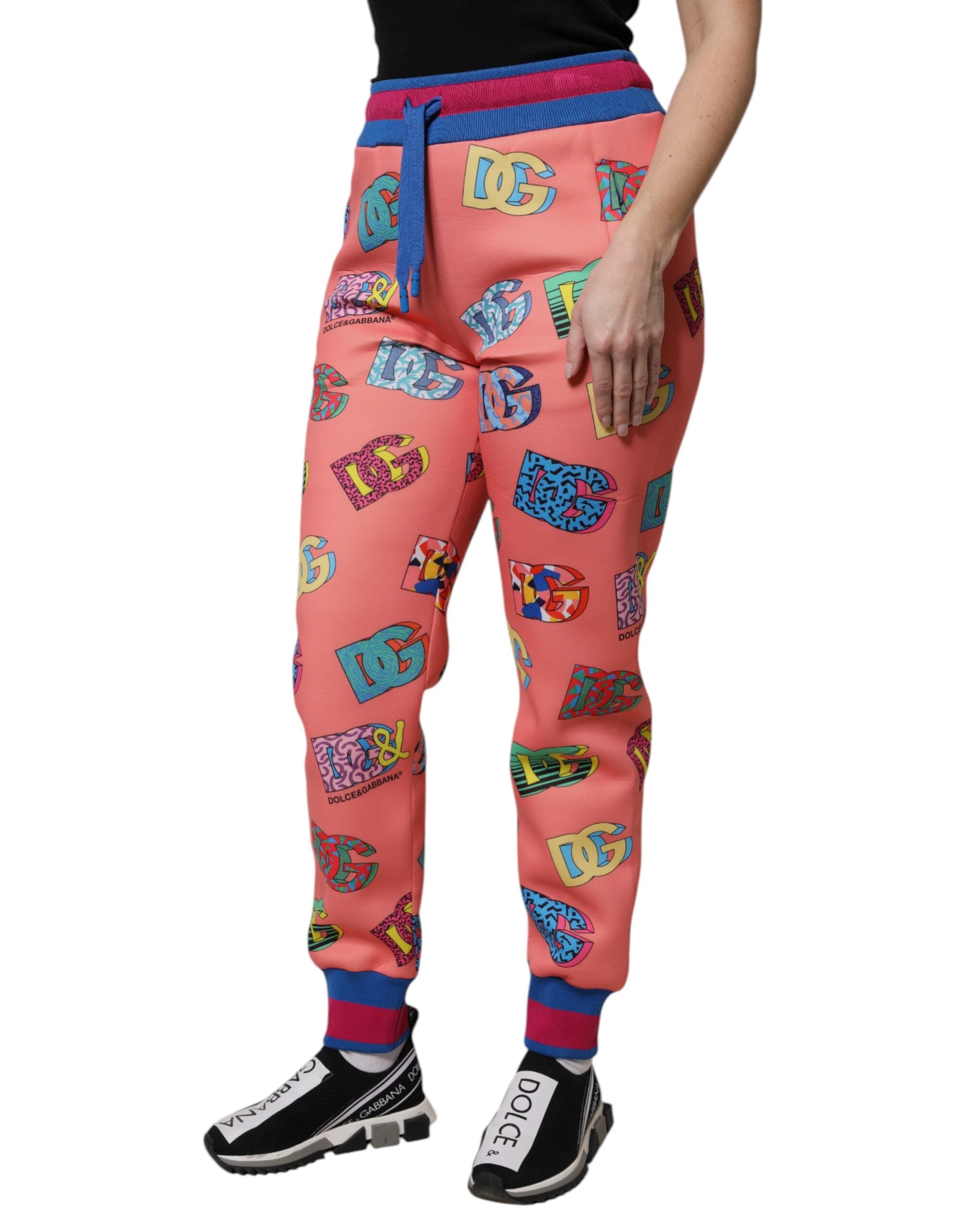 Dolce & Gabbana Rosa Logo-Monogramm-Jogger-Sweatpants Hose