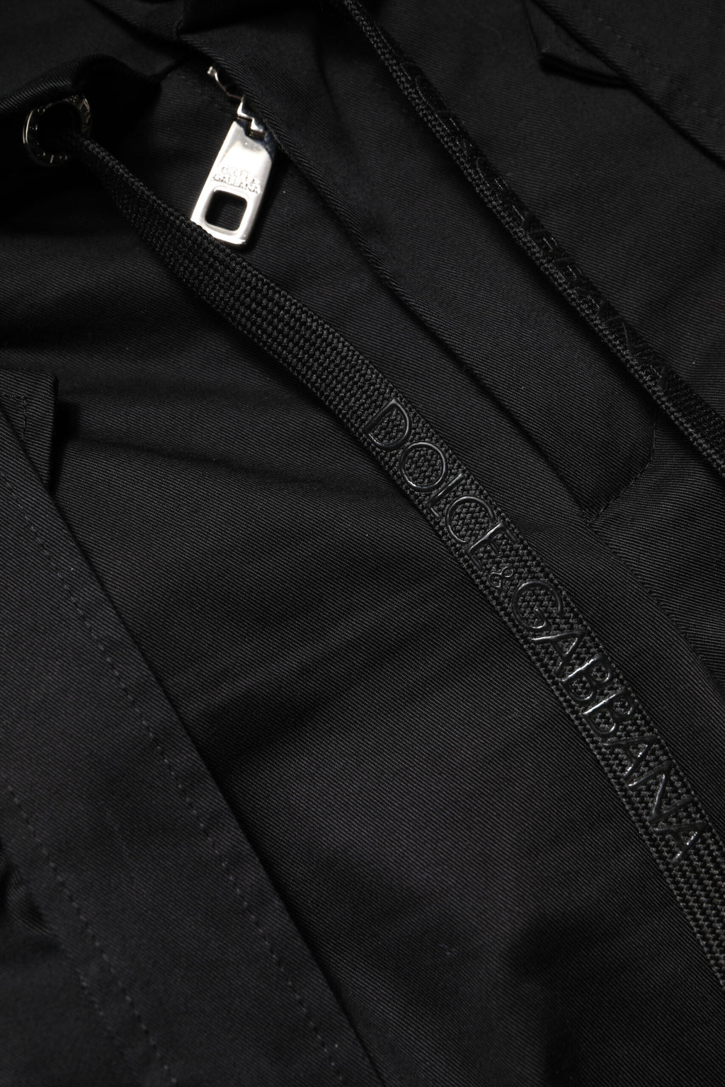 Dolce & Gabbana Schwarze Cargo-Hose aus Baumwolle mit hoher Taille