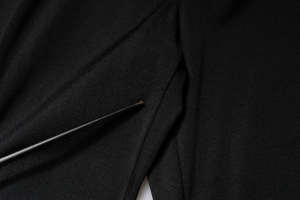 Dolce & Gabbana Schwarze Nylonhose mit hoher Taille und schmaler Passform