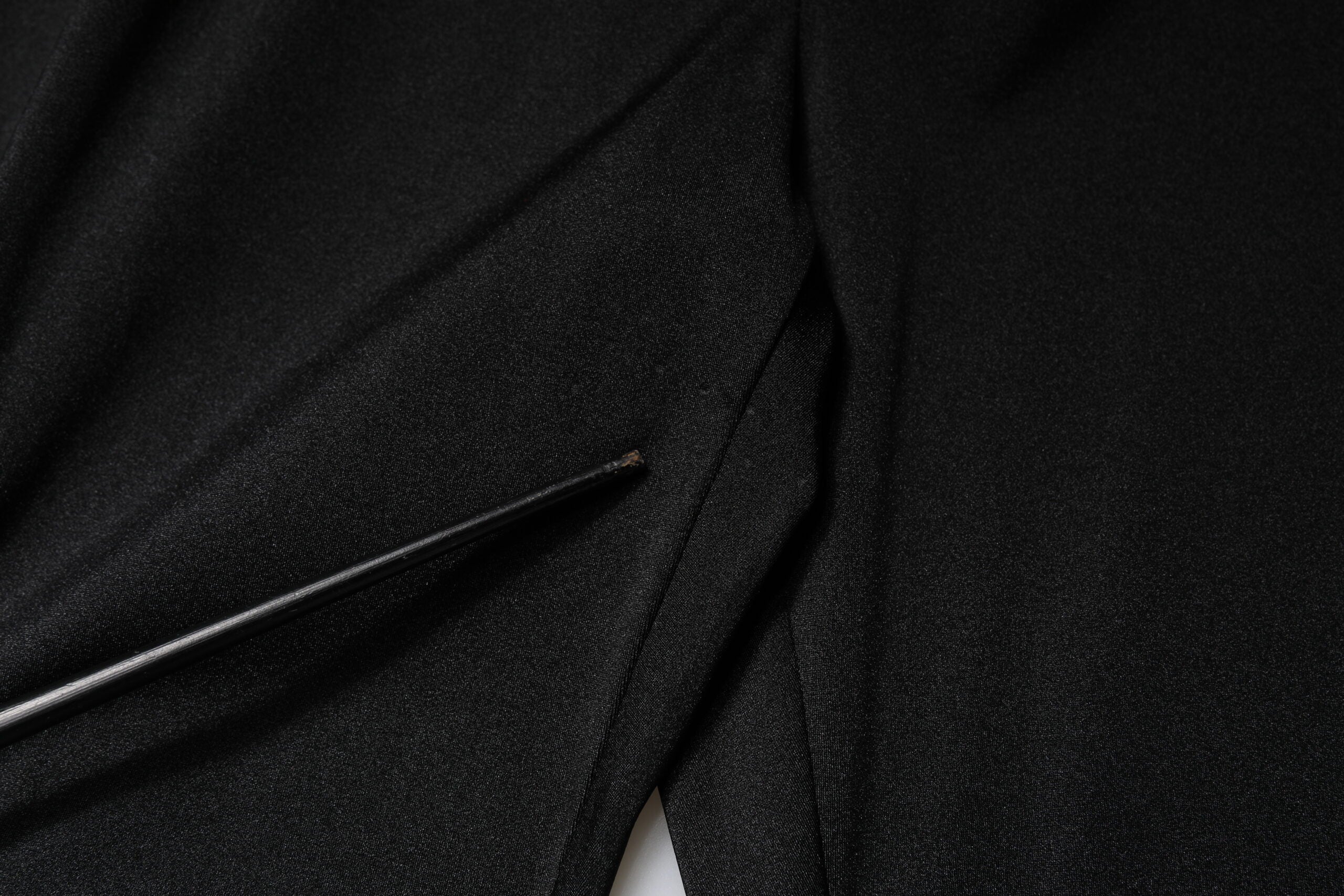 Dolce & Gabbana Schwarze Nylonhose mit hoher Taille und schmaler Passform