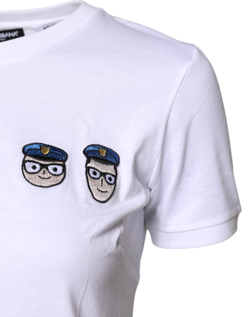 Dolce & Gabbana Weißes #DGFamily Baumwoll-T-Shirt mit Rundhalsausschnitt