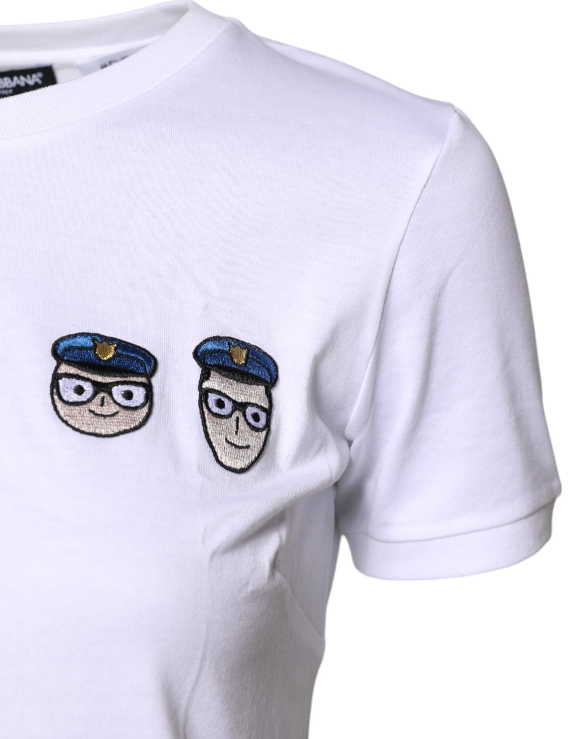 Dolce & Gabbana Weißes #DGFamily Baumwoll-T-Shirt mit Rundhalsausschnitt