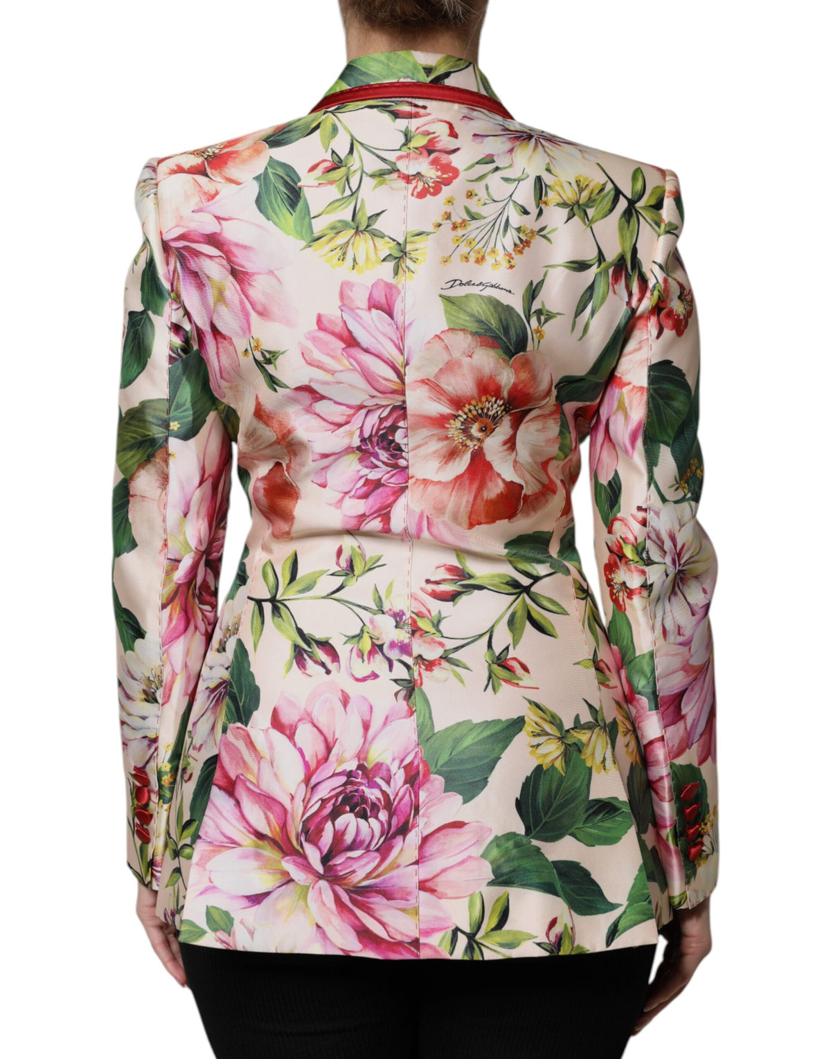 Dolce & Gabbana Zweireihige Jacke mit mehrfarbigem Blumenmuster