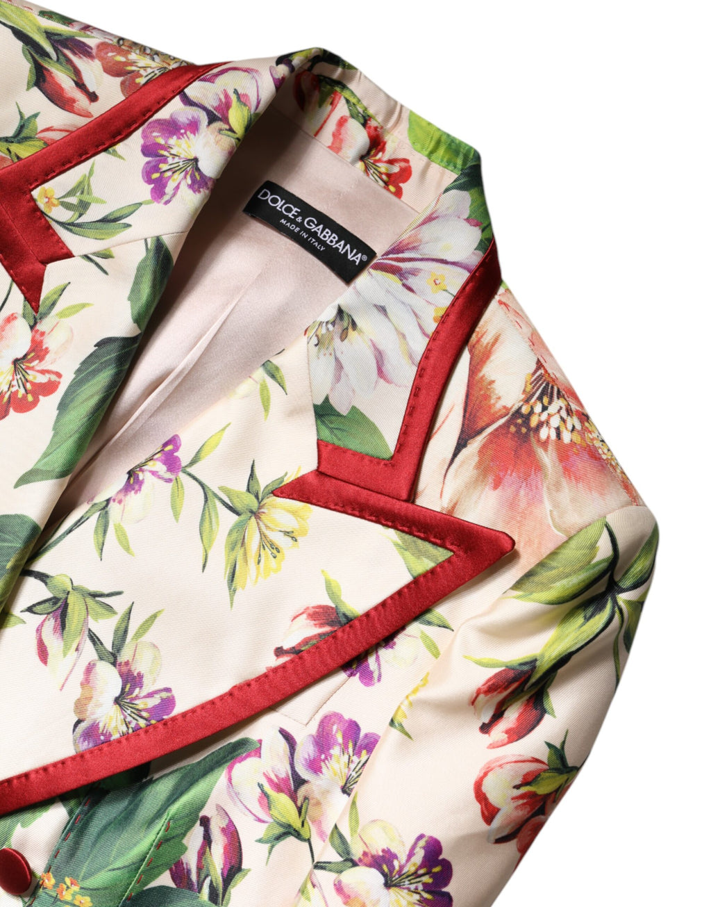 Dolce & Gabbana Zweireihige Jacke mit mehrfarbigem Blumenmuster