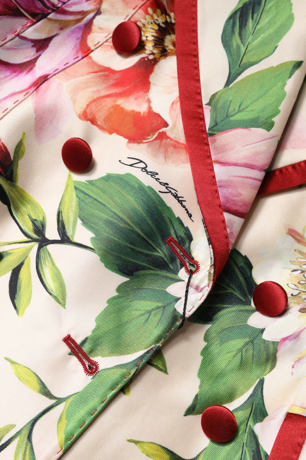 Dolce & Gabbana Zweireihige Jacke mit mehrfarbigem Blumenmuster