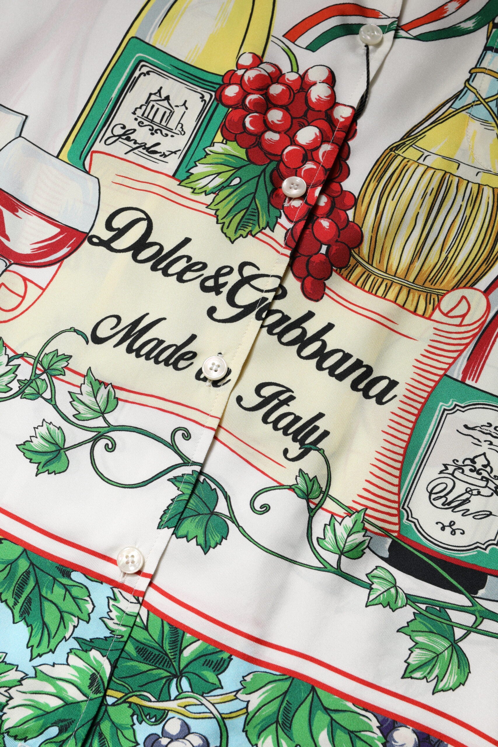 Dolce & Gabbana Multicolor Kurzärmeliges Seidenfutter Shirt Top