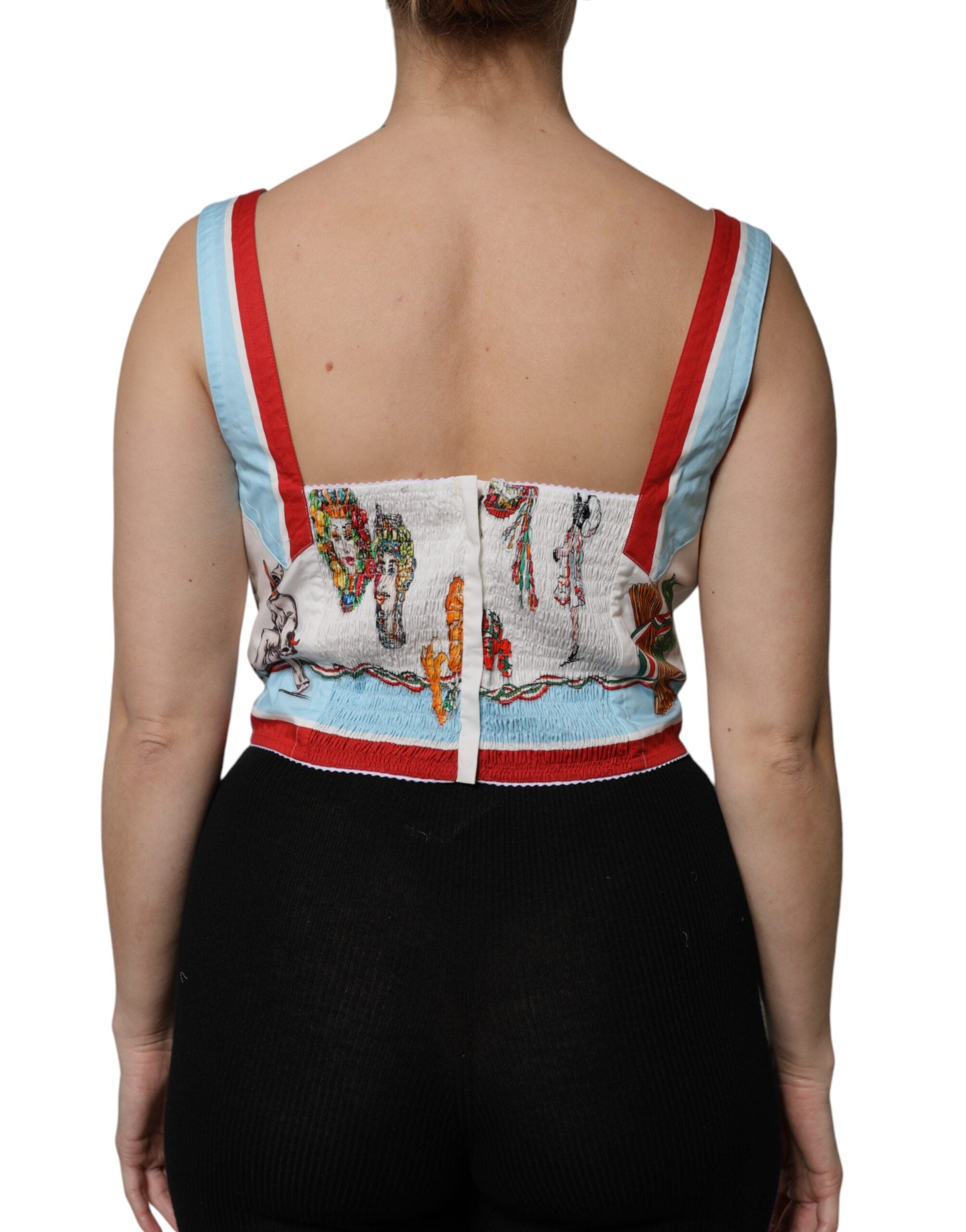 Dolce & Gabbana Weißes Top mit Gemüsedruck und Herzausschnitt