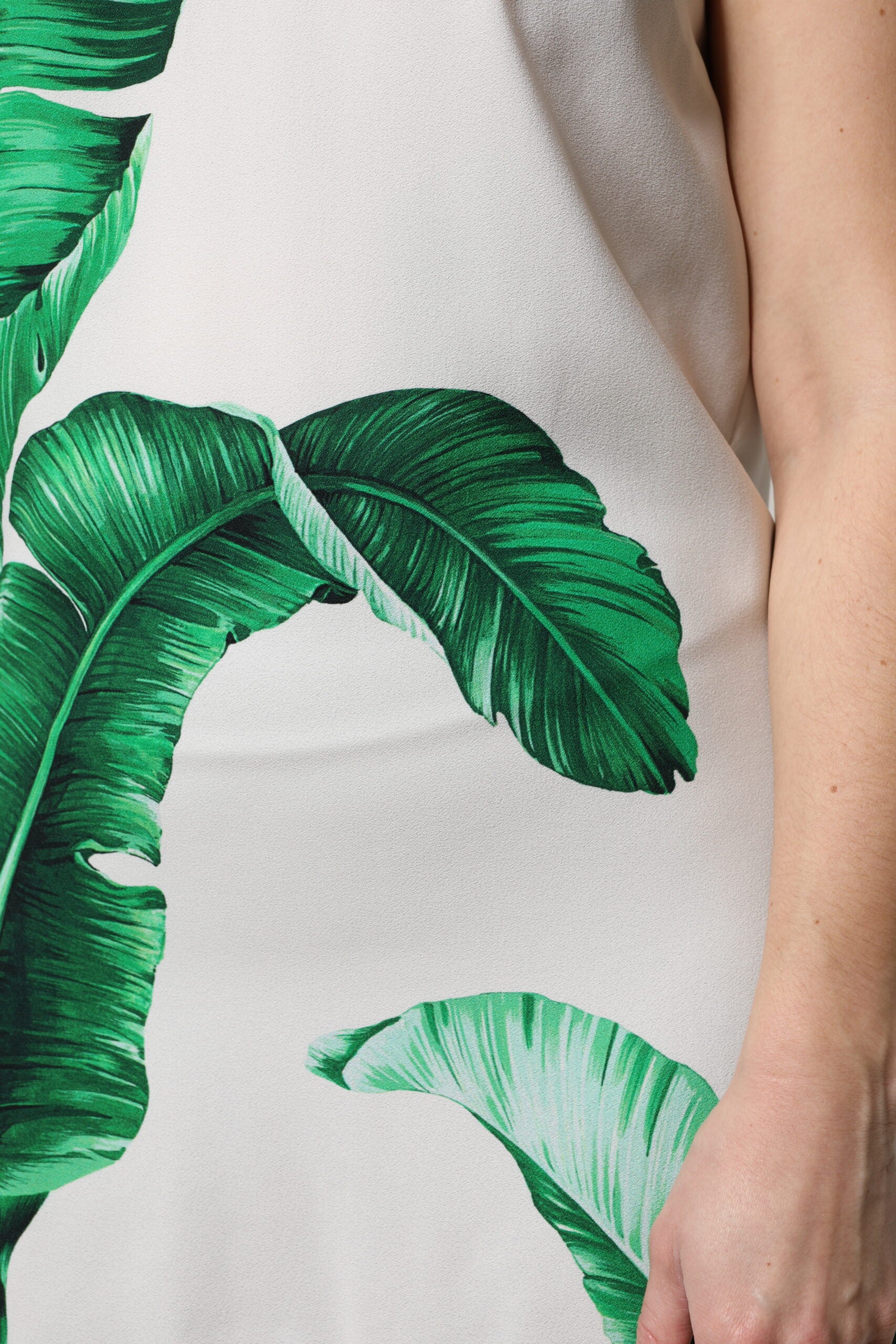 Dolce & Gabbana Weißes Bananenblatt Print Rundhals-Top