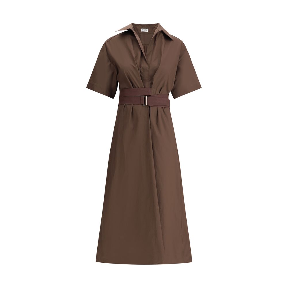 Brunello Cucinelli Langes Baumwollkleid