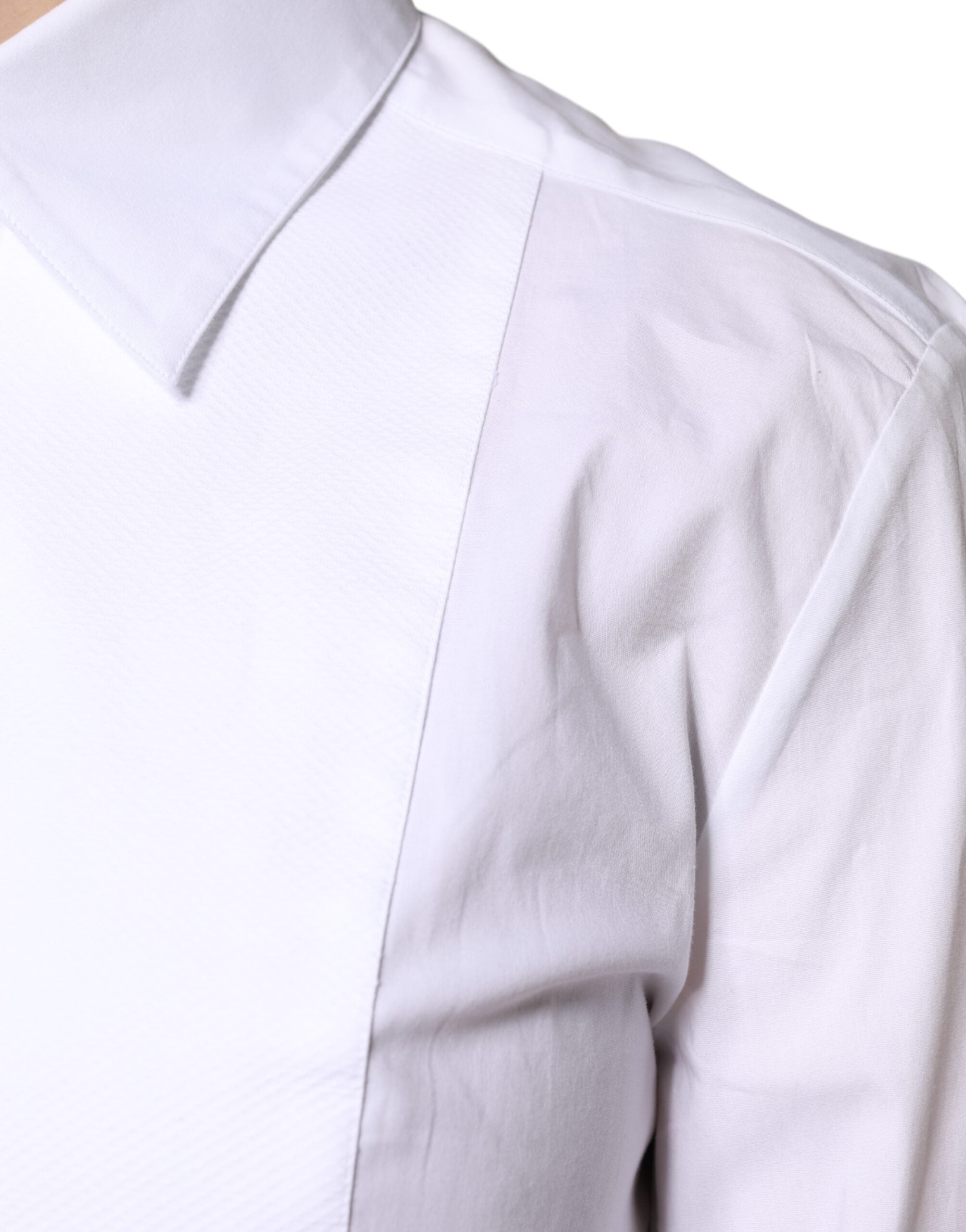 Dolce & Gabbana Weißes Baumwollhemd mit Kragen Oberteil