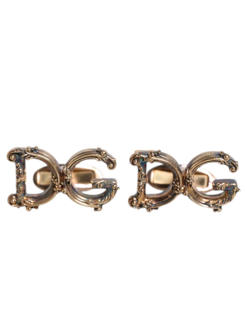 Dolce & Gabbana Goldfarbener 925 Sterling Silber DG Logo Manschettenknopf