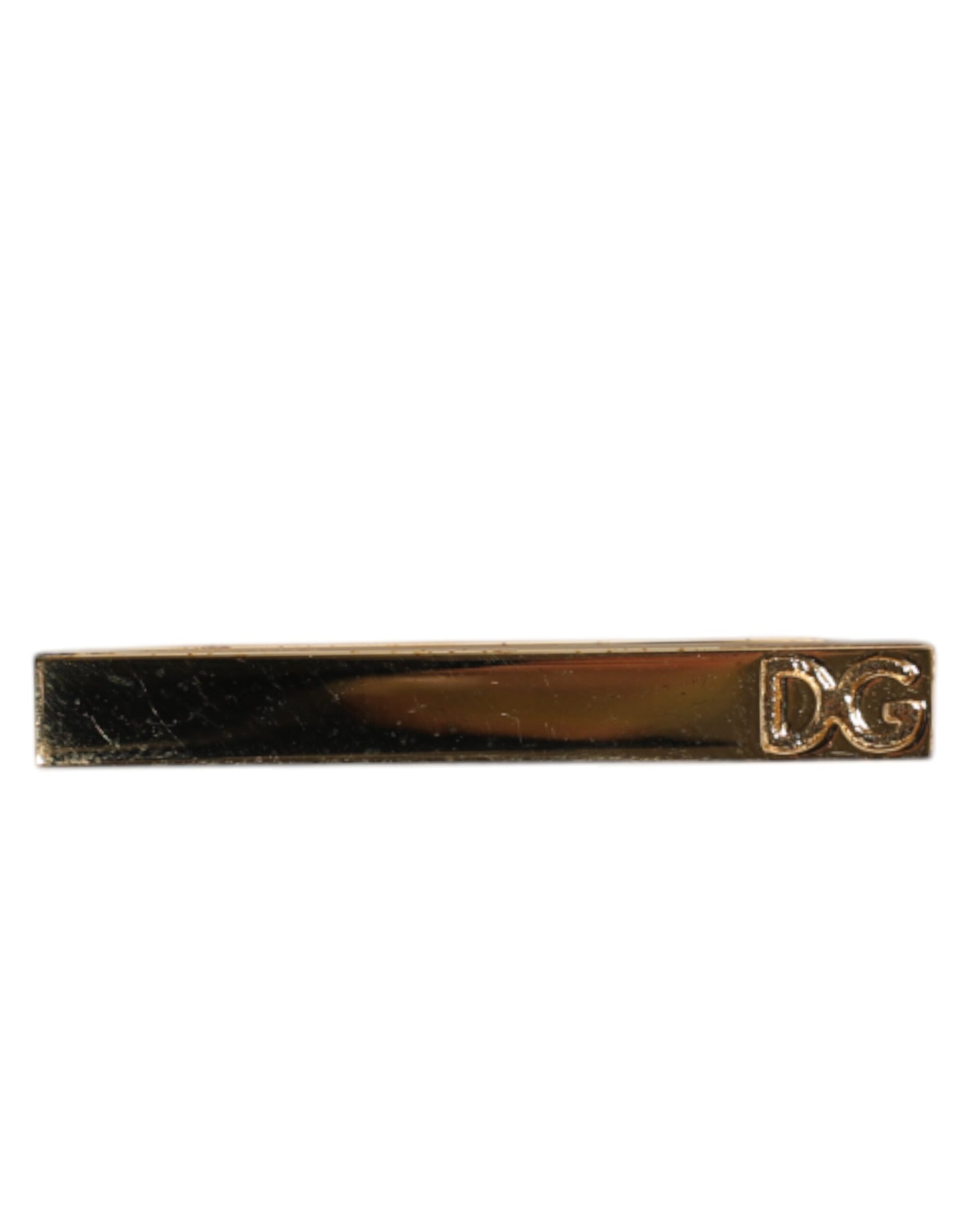 Dolce & Gabbana Gold Ton Messing Kristall gebrandmarkt Zubehör Krawattenklammer Bar
