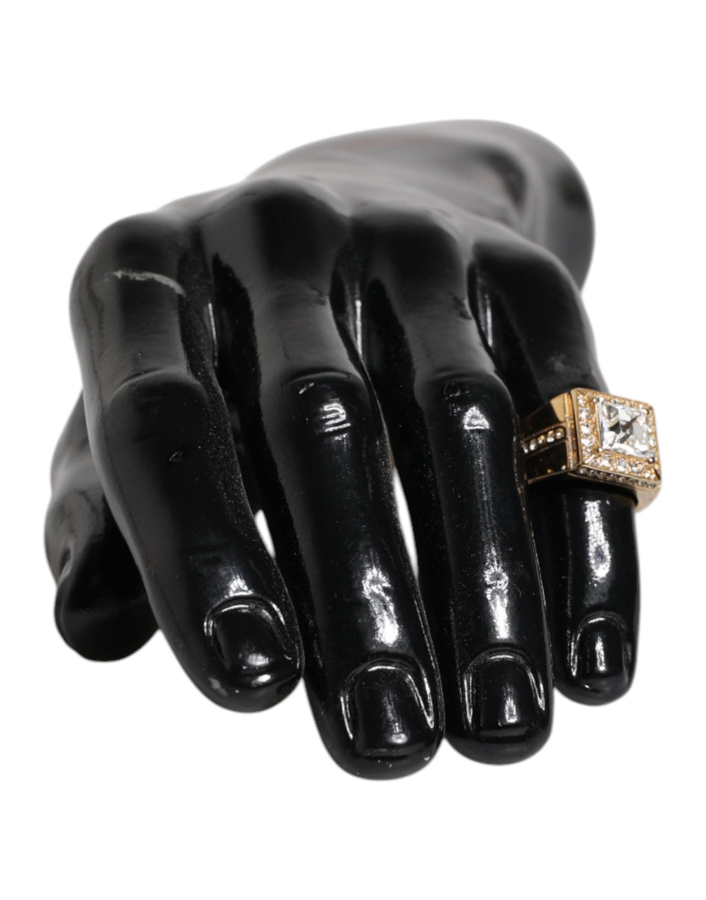 Dolce & Gabbana Goldfarbener Sterling Silber 925 Kristalle Ring