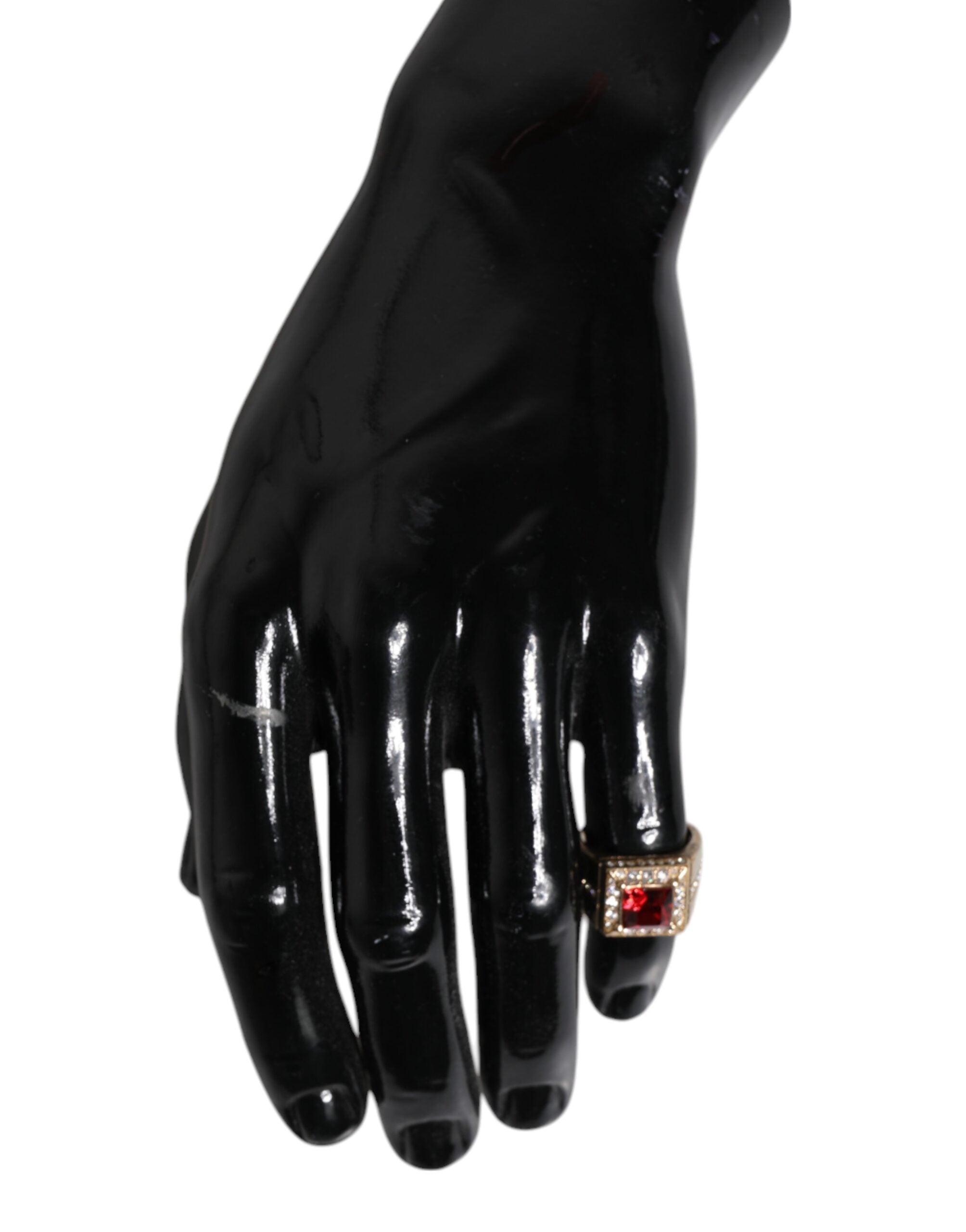 Dolce & Gabbana Gold Tone Sterling Silver 925 Crystals Ring