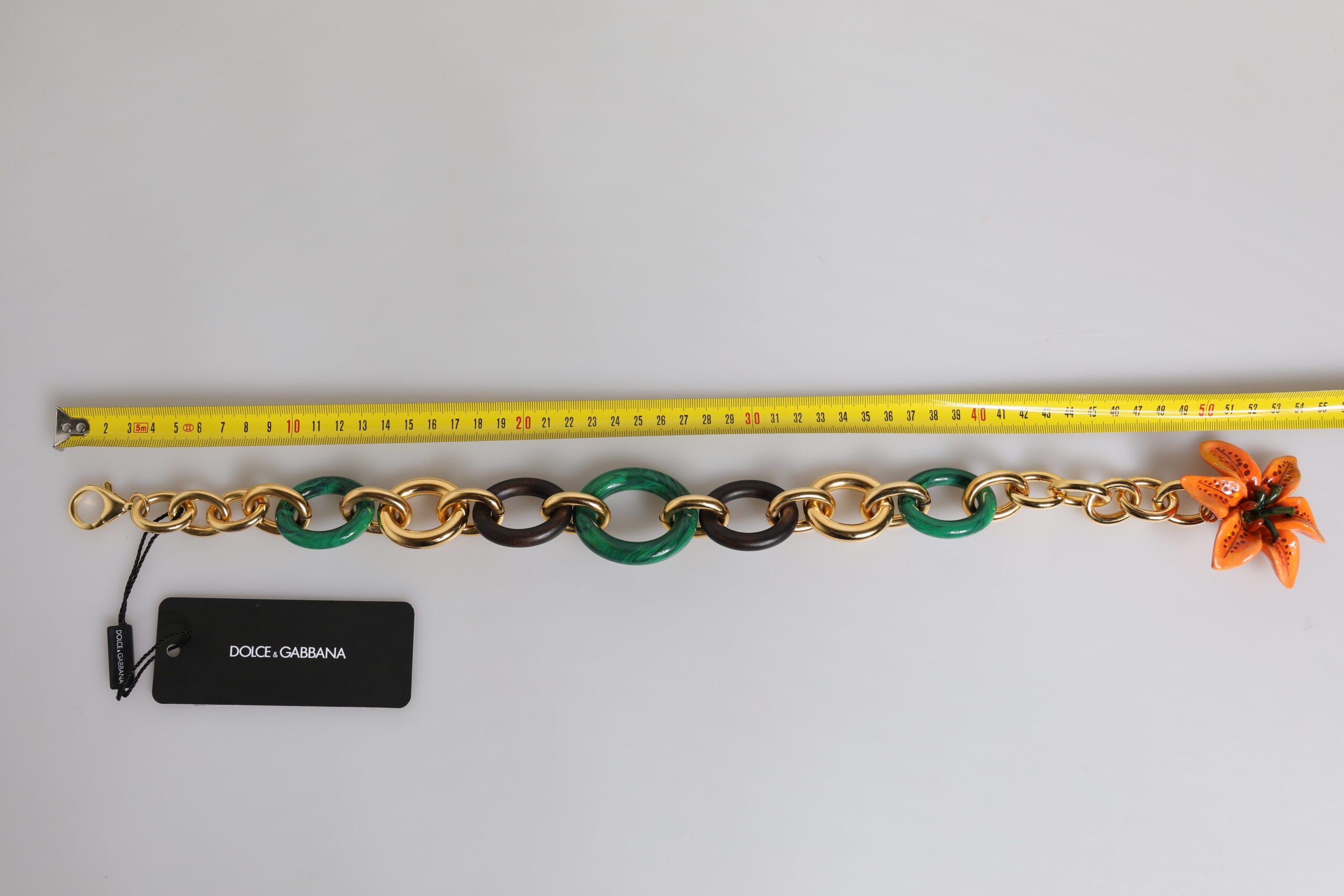 Dolce & Gabbana Multicolor Gold Messing Orange Lily Floral Kette Halskette