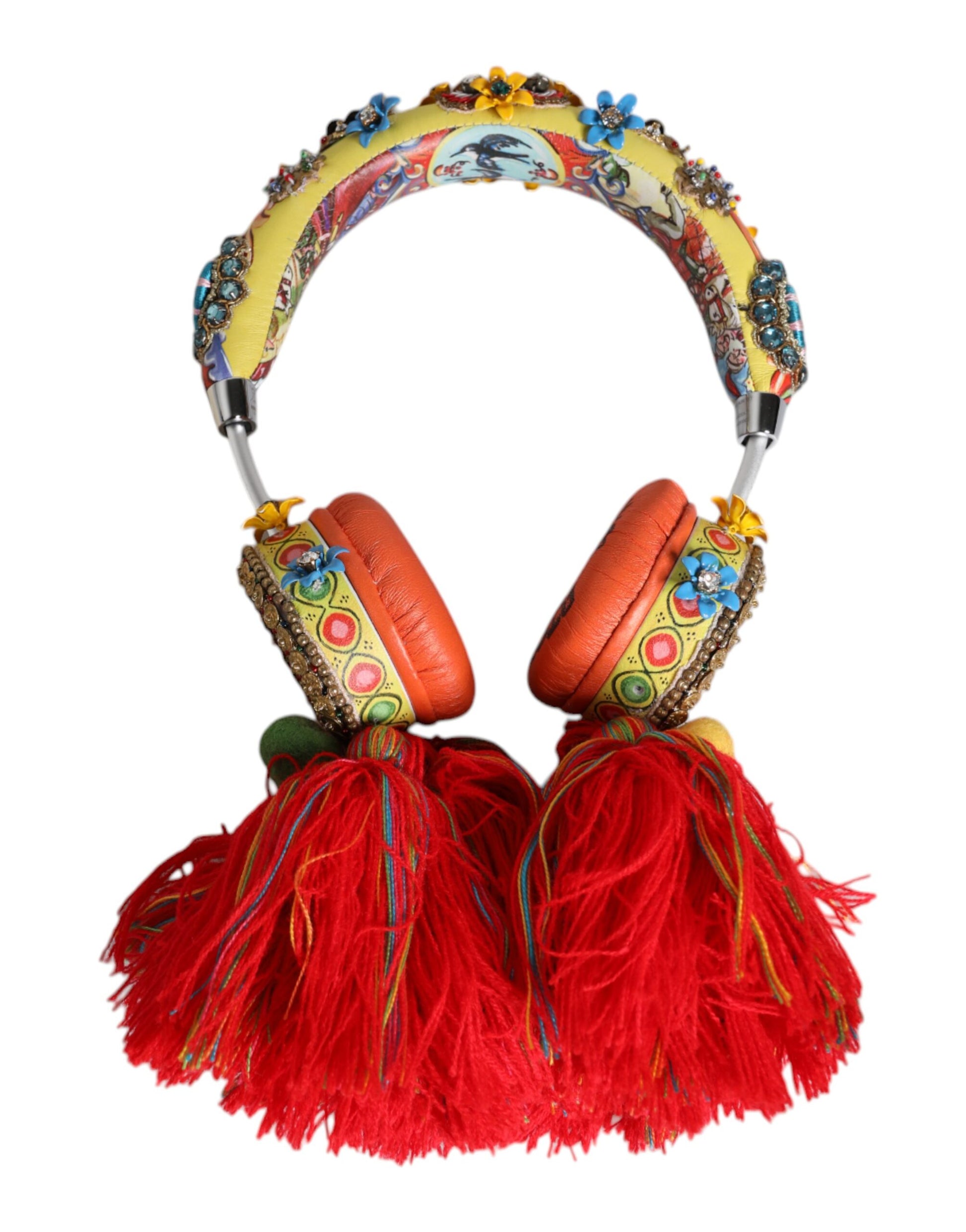 Dolce & Gabbana Multicolor Whimsical Tasseled Crystal Headset Kopfhörer