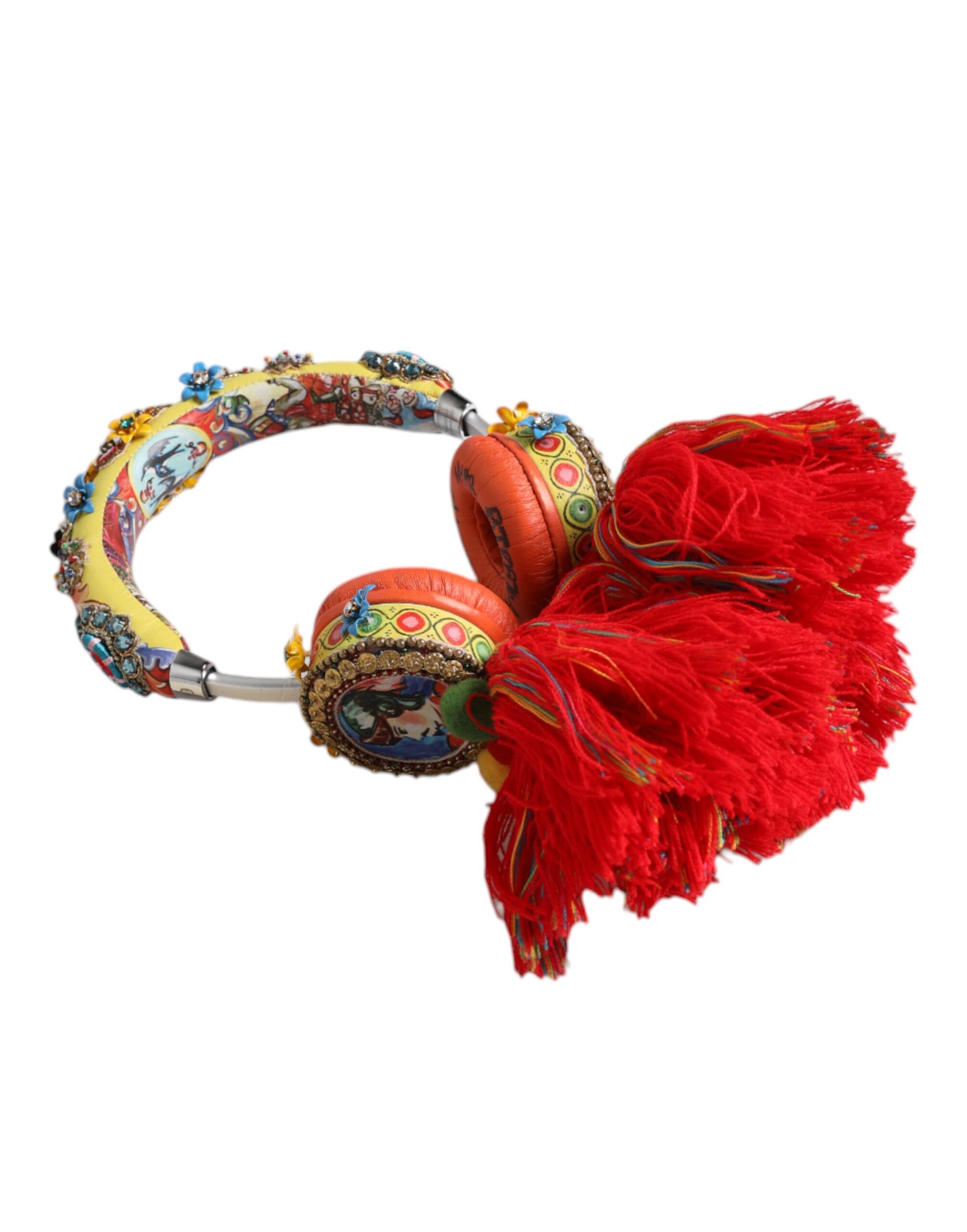 Dolce & Gabbana Multicolor Whimsical Tasseled Crystal Headset Kopfhörer