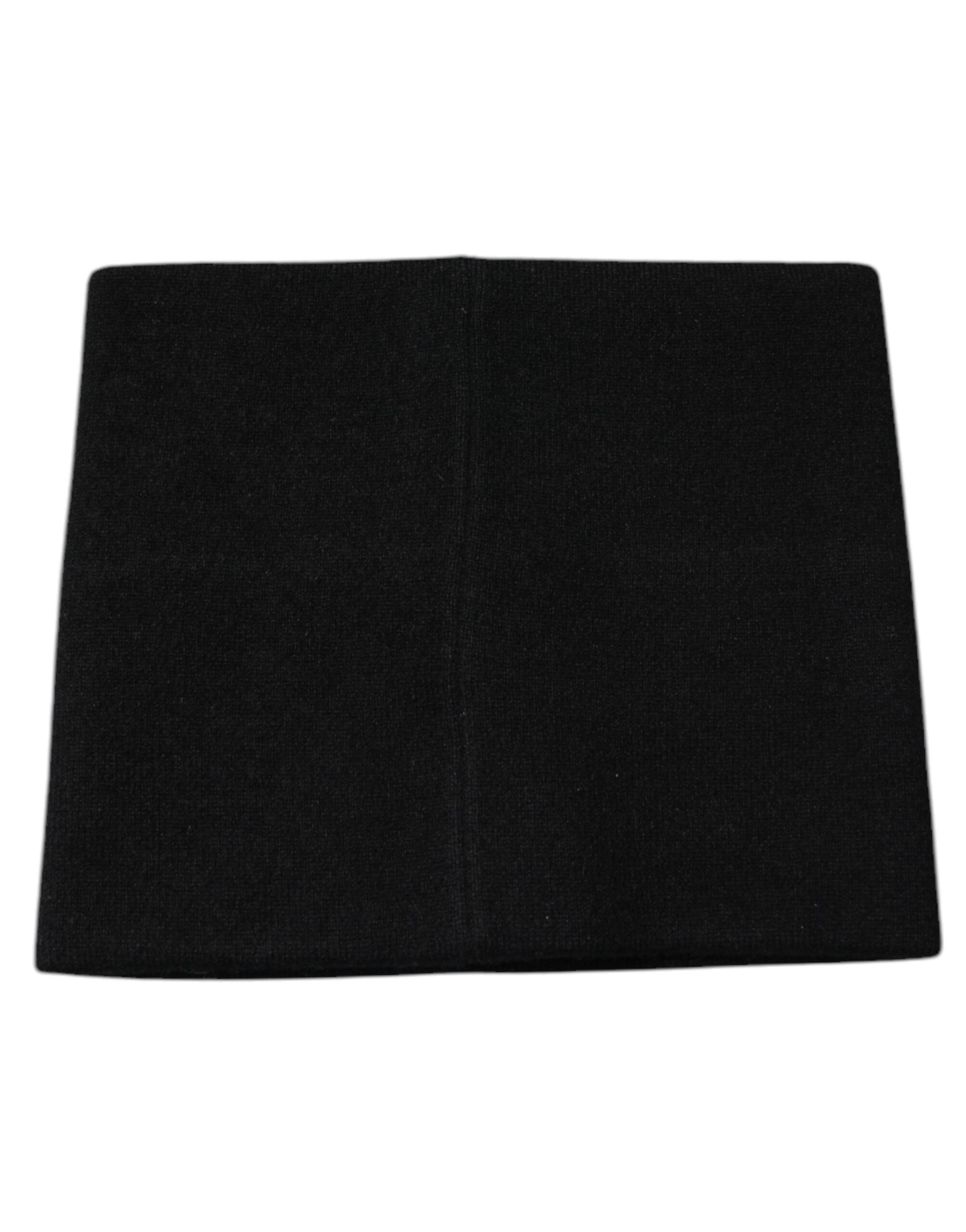 Dolce & Gabbana Schwarzer Kaschmir DG Logo Square Taschentuchschal