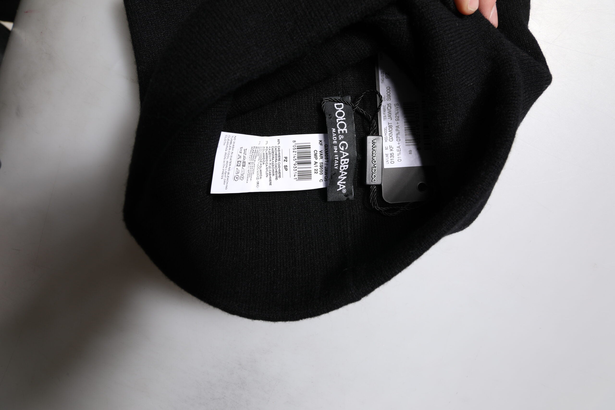 Dolce & Gabbana Schwarzer Kaschmir DG Logo Square Taschentuchschal