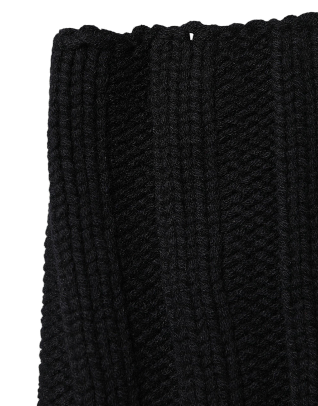 Dolce & Gabbana Schwarzer Kaschmir Strick-Halswärmer Foulard-Schal