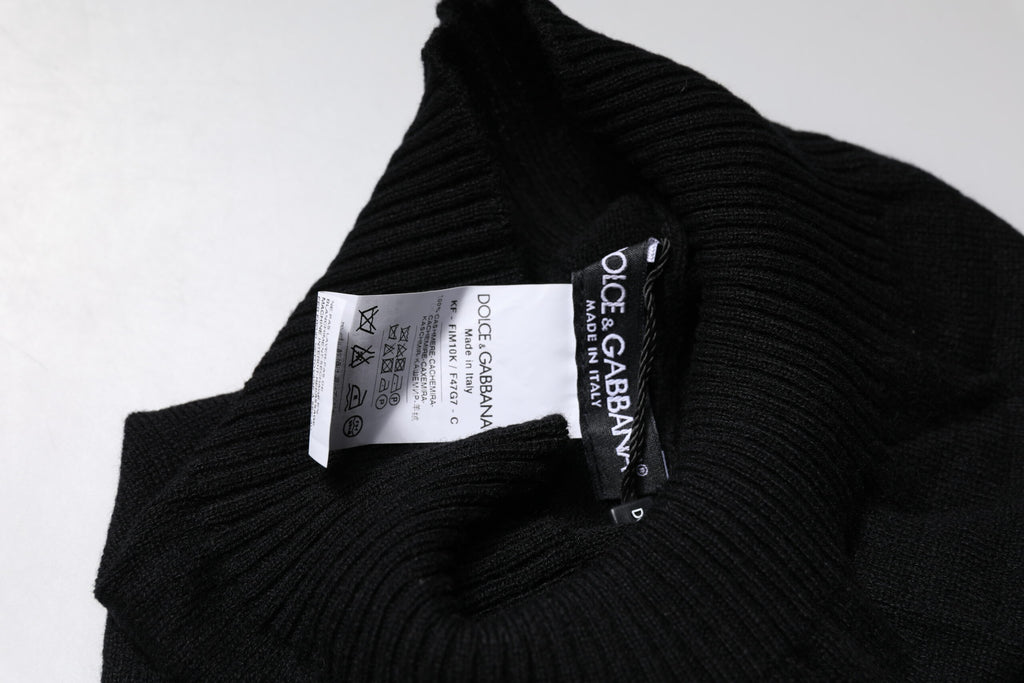 Dolce & Gabbana Schwarzer Kaschmir Strick-Halswärmer Foulard-Schal