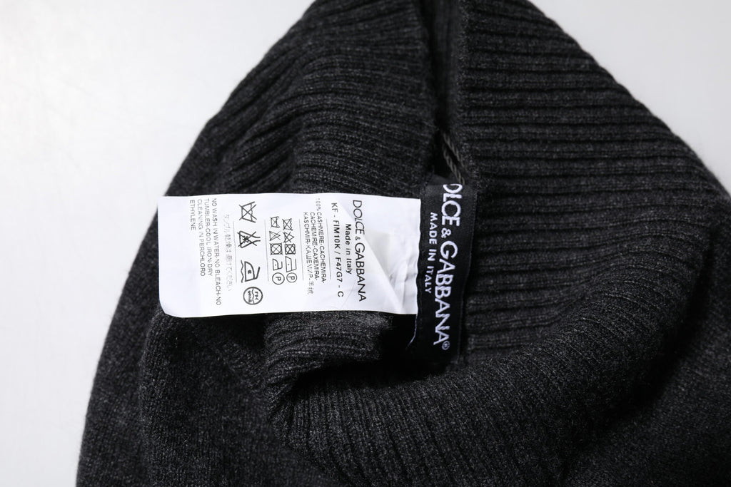 Dolce & Gabbana Schwarzer Kaschmir Strick-Halswärmer Foulard-Schal