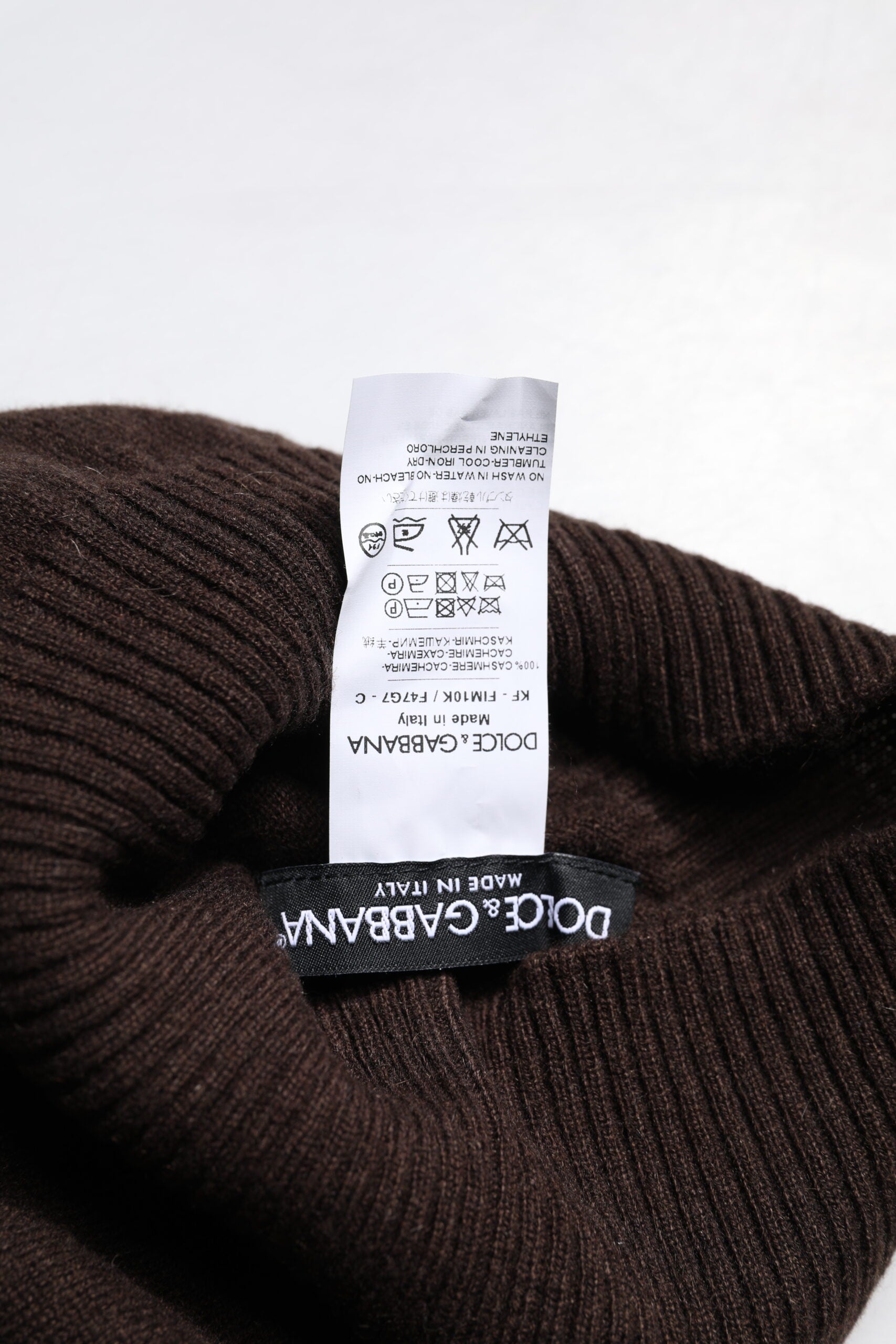 Dolce & Gabbana Brauner Kaschmir-Nackenwärmer gestrickt Foulard-Schal