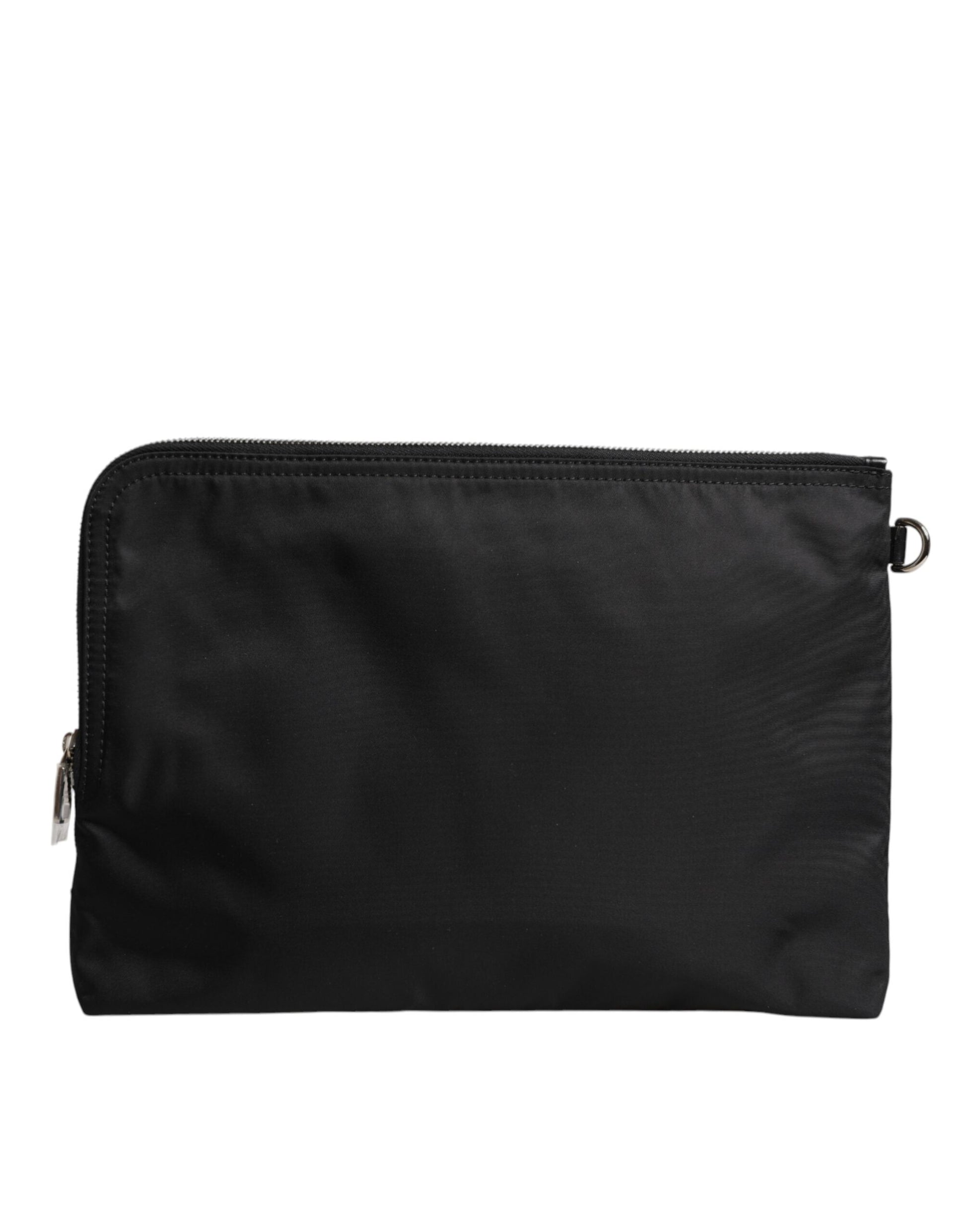 Dolce & Gabbana Schwarze DG Milano Print Nylon Pouch Clutch Tasche
