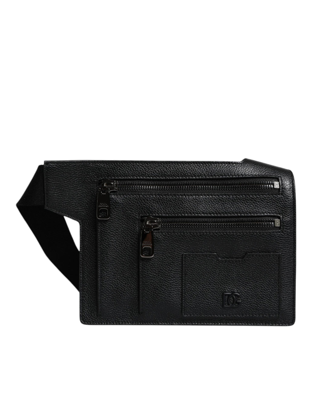 Dolce & Gabbana Schwarze Messenger-Crossbody-Tasche aus Kalbsleder