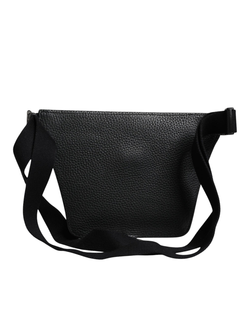 Dolce & Gabbana Schwarzes Kalbsleder Logo Plaque Gürtel Taille Männer Fanny Pack Tasche
