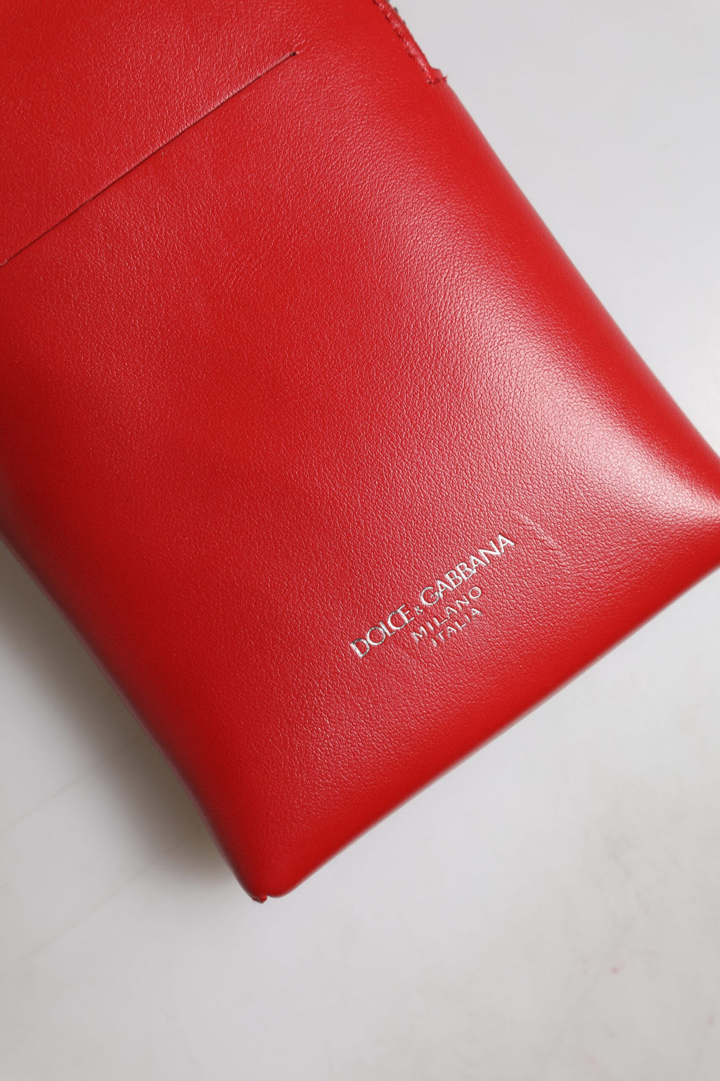Dolce & Gabbana Rote Leder Handytasche mit Umhängeband