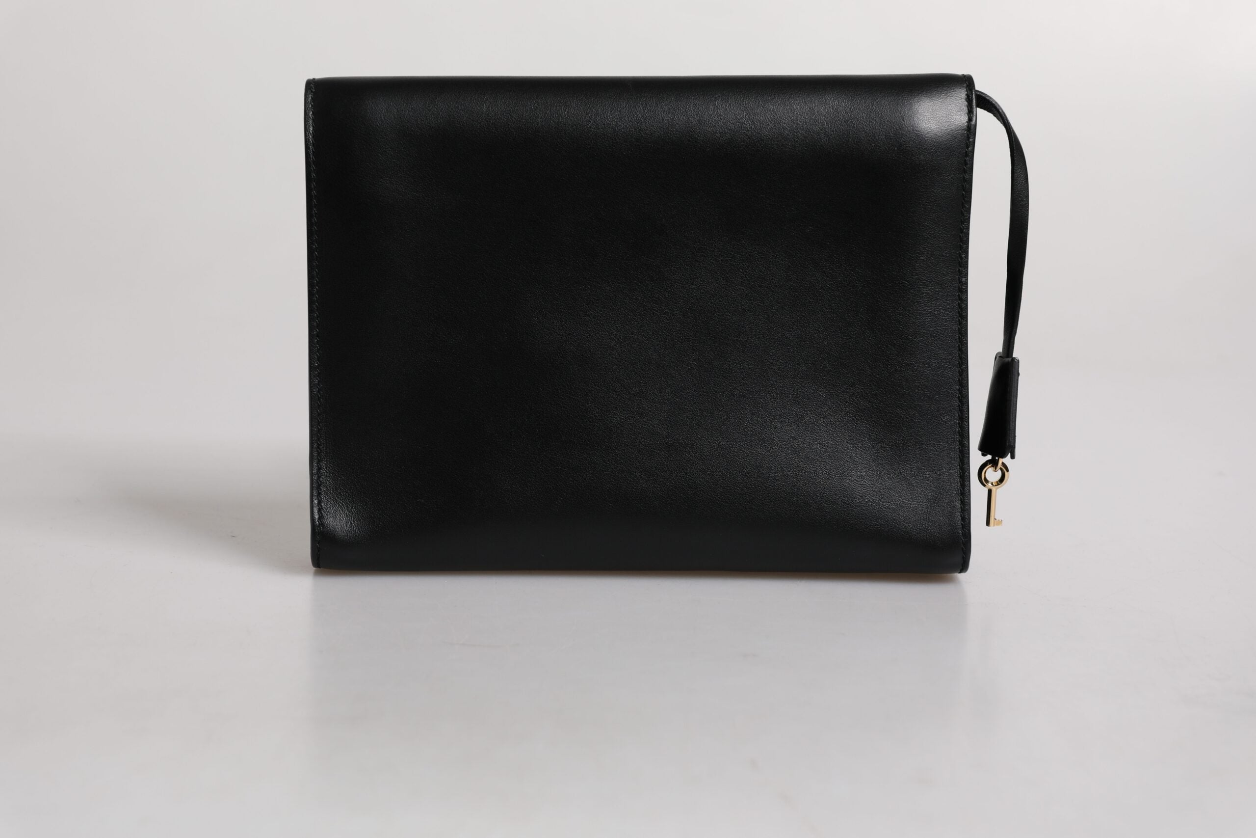 Dolce & Gabbana Schwarze Leder Logo-Plakette Dokumententasche Tasche