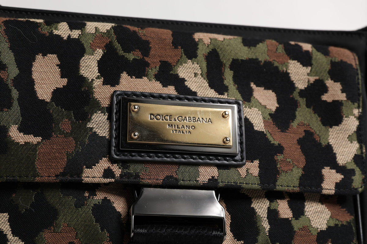 Dolce & Gabbana Umhängetasche aus mehrfarbigem Leoparden-Jacquard
