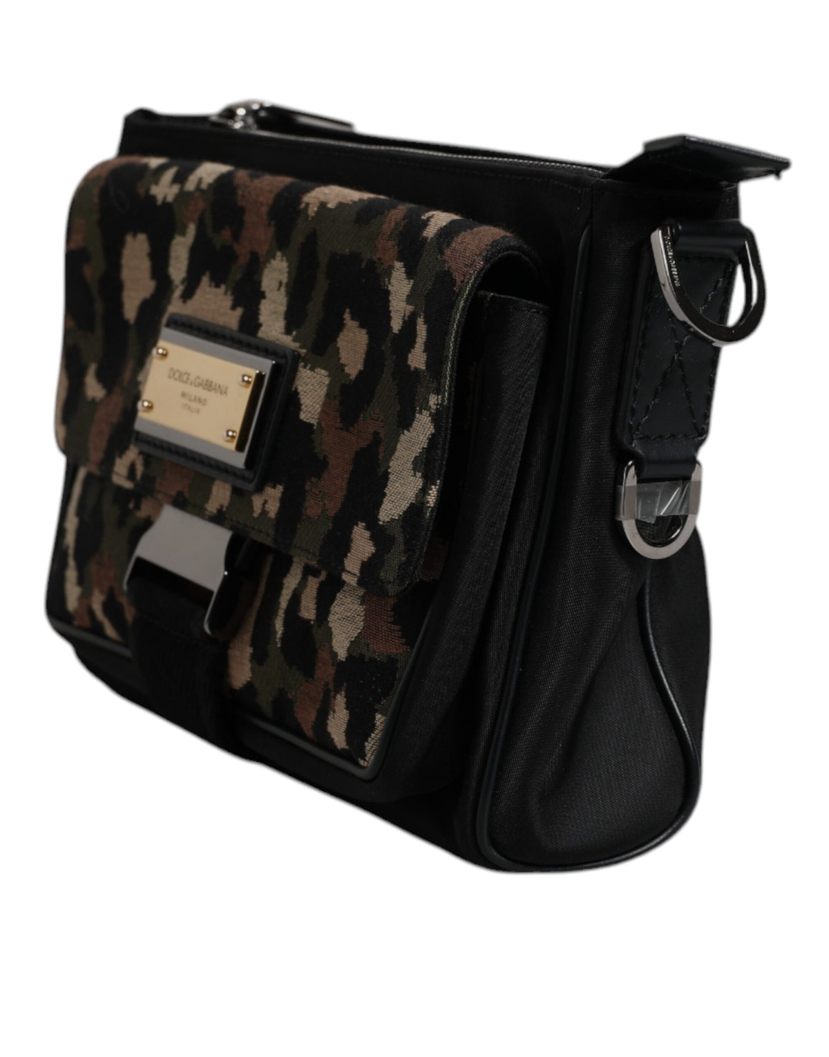 Dolce & Gabbana Umhängetasche aus mehrfarbigem Leoparden-Jacquard