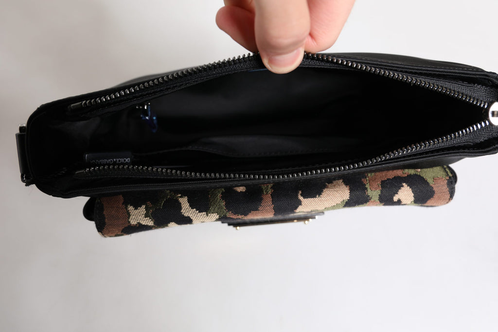 Dolce & Gabbana Umhängetasche aus mehrfarbigem Leoparden-Jacquard