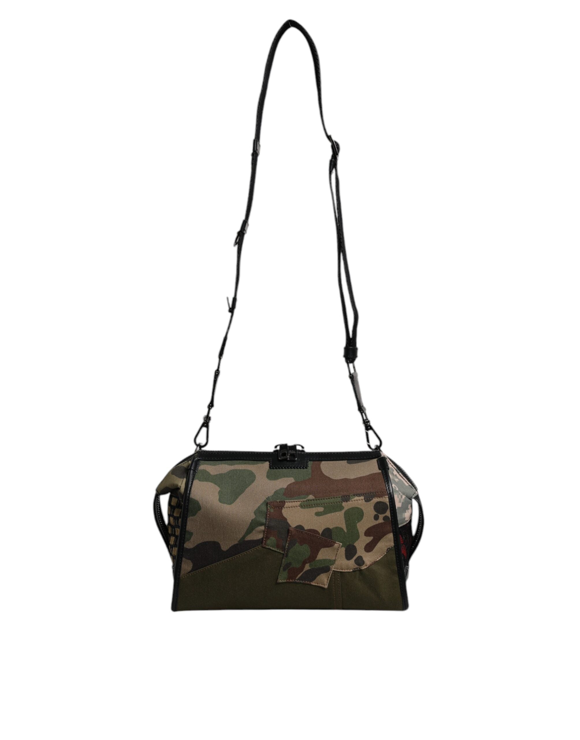 Dolce & Gabbana Multicolor Camouflage Patchwork Umhängetasche