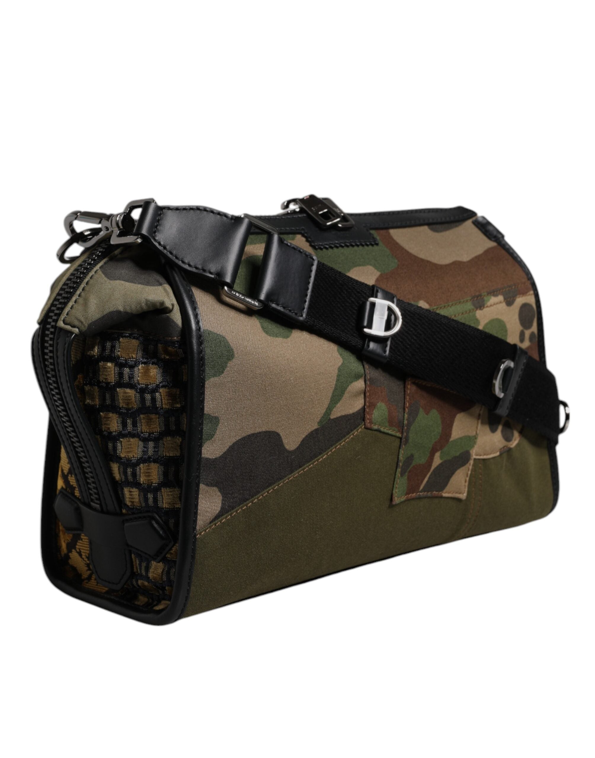 Dolce & Gabbana Multicolor Camouflage Patchwork Umhängetasche