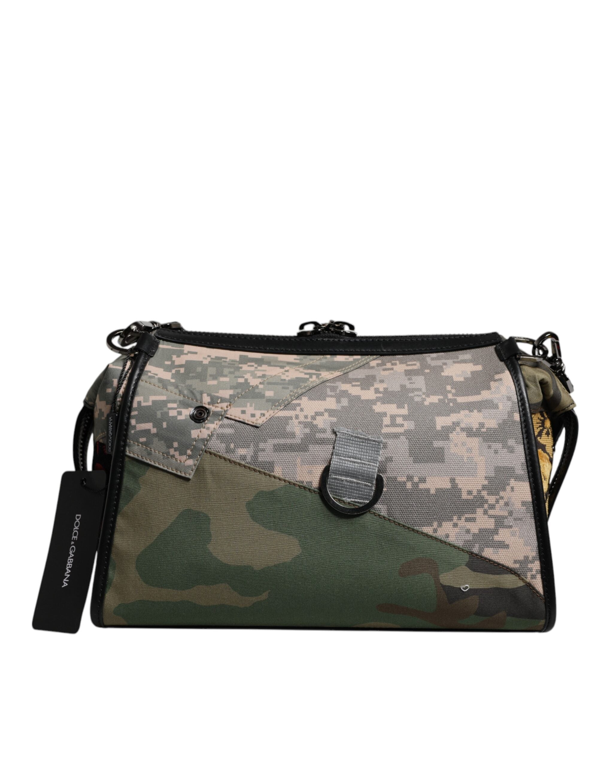 Dolce & Gabbana Multicolor Camouflage Patchwork Umhängetasche