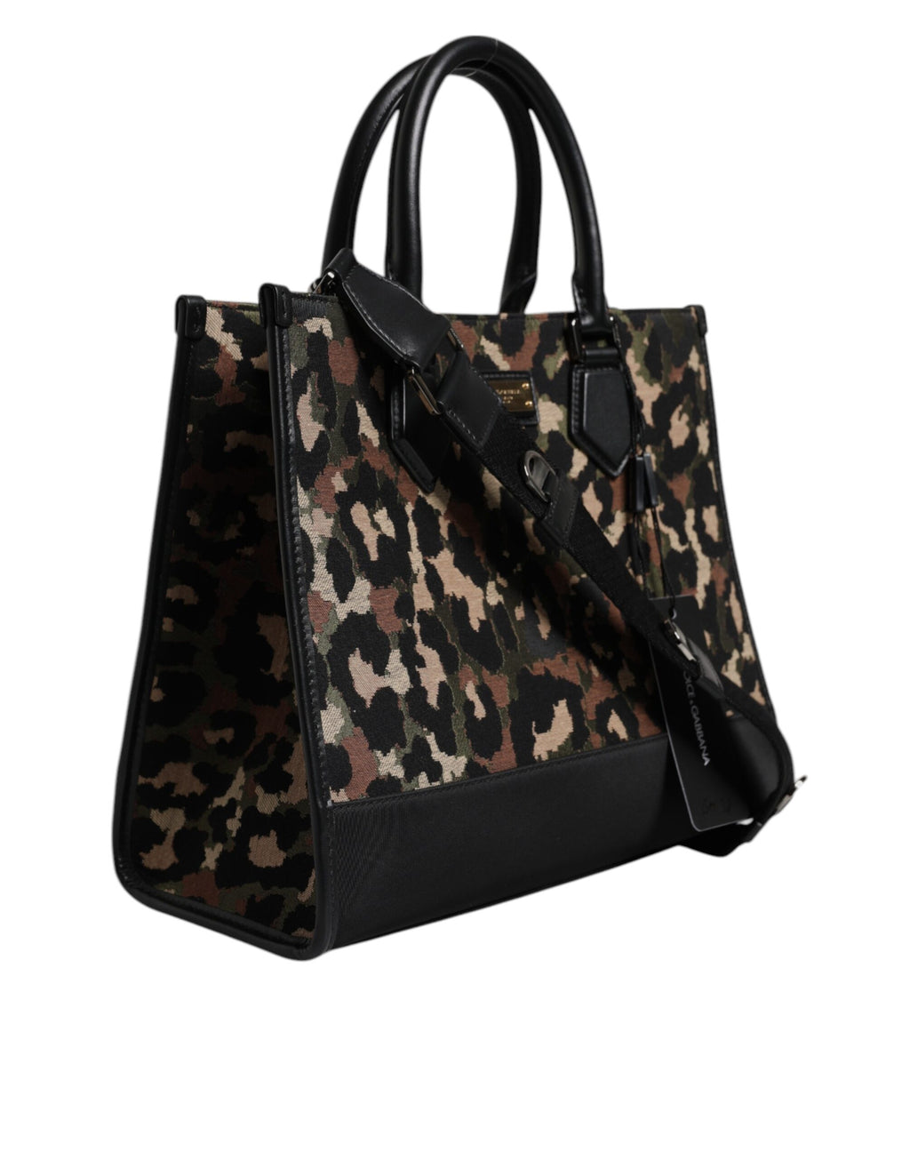 Dolce & Gabbana Multicolor Leopard Einkaufstasche Umhängetasche