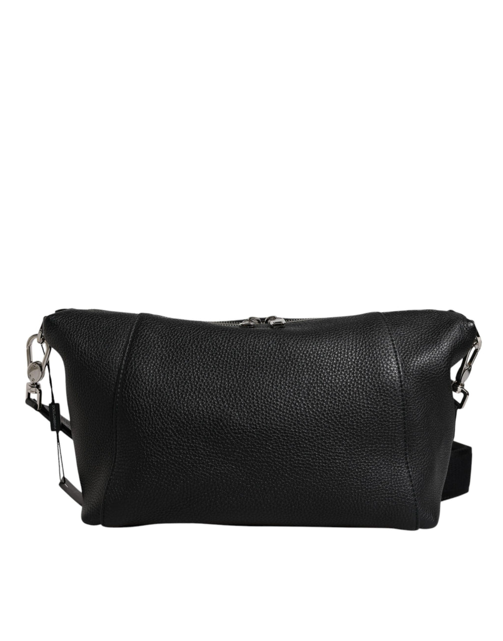 Dolce & Gabbana Schwarze Leder-Logo-Plakette Schulter-Umhängetasche