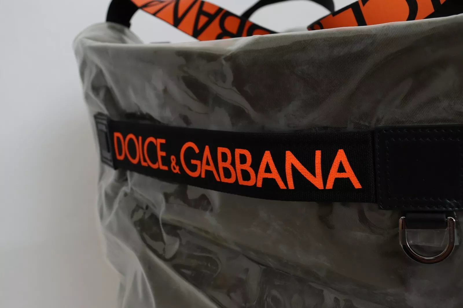 Dolce & Gabbana Grüner Modeausdruck Übergroße Plastiktragetasche