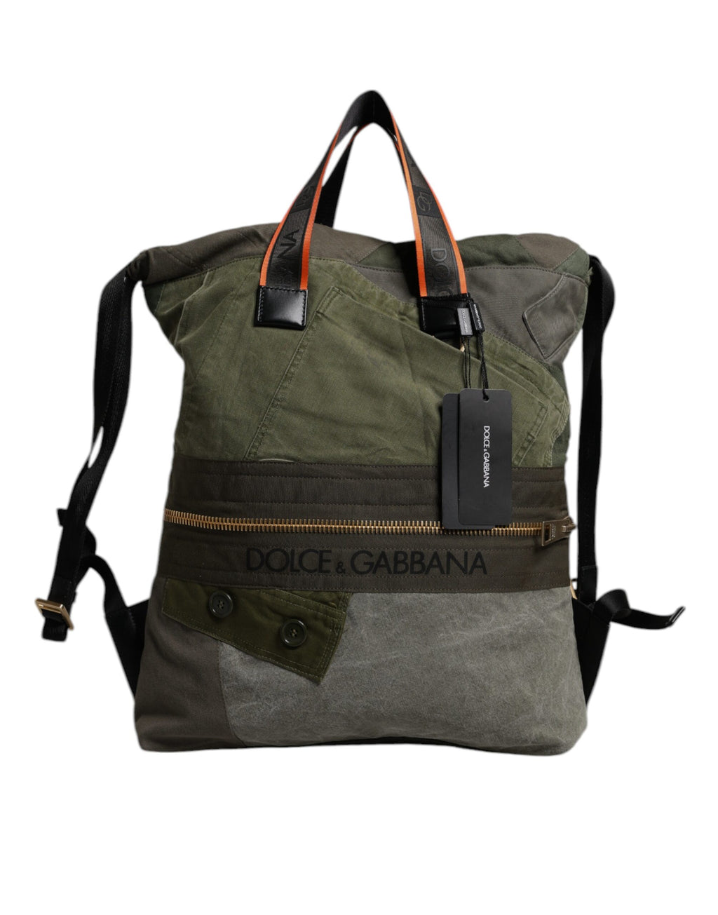 Dolce & Gabbana Militär Grün Patchwork Rucksack Rucksack Tasche