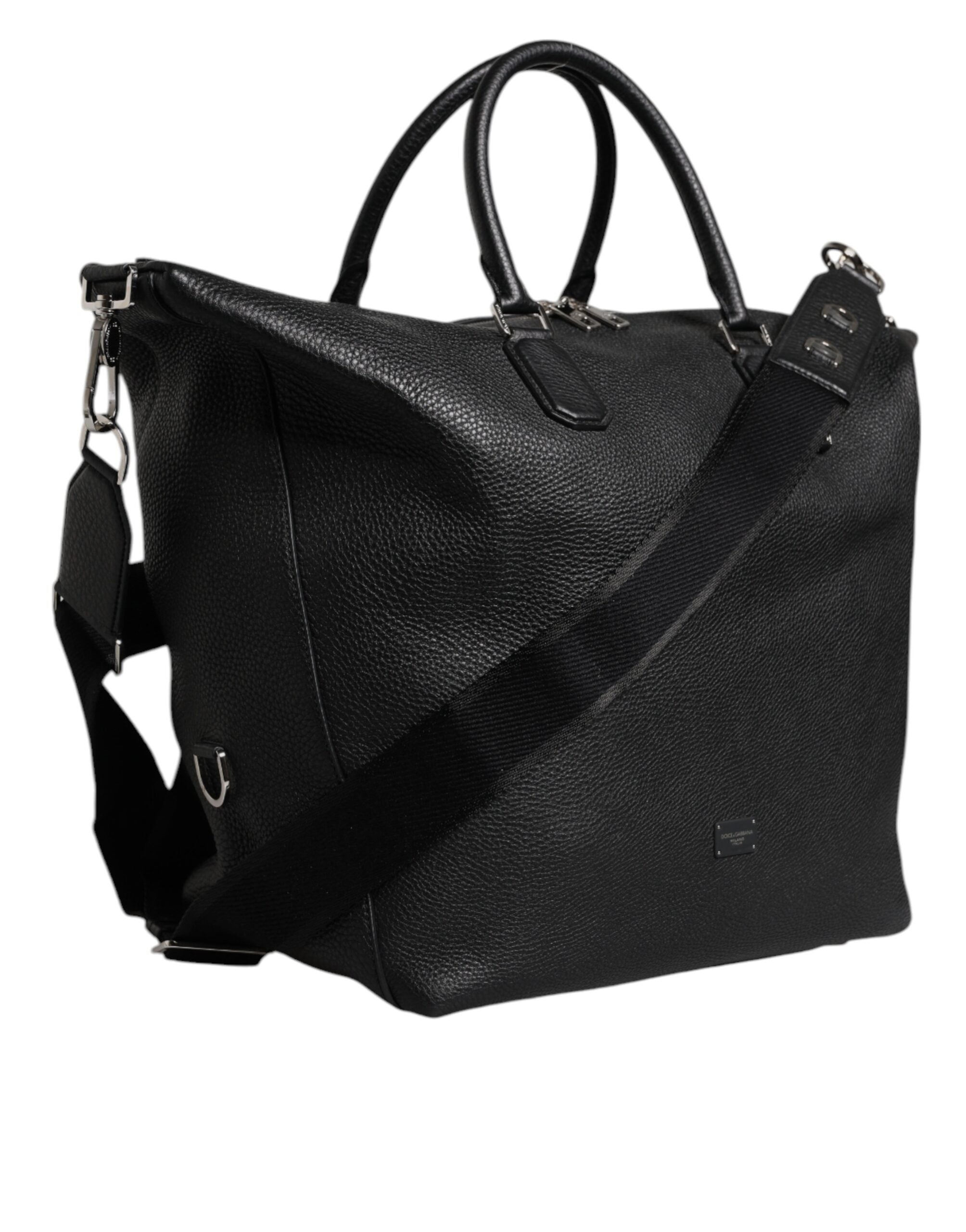 Dolce & Gabbana Schwarze Kalbslederhandtasche Duffle Bag