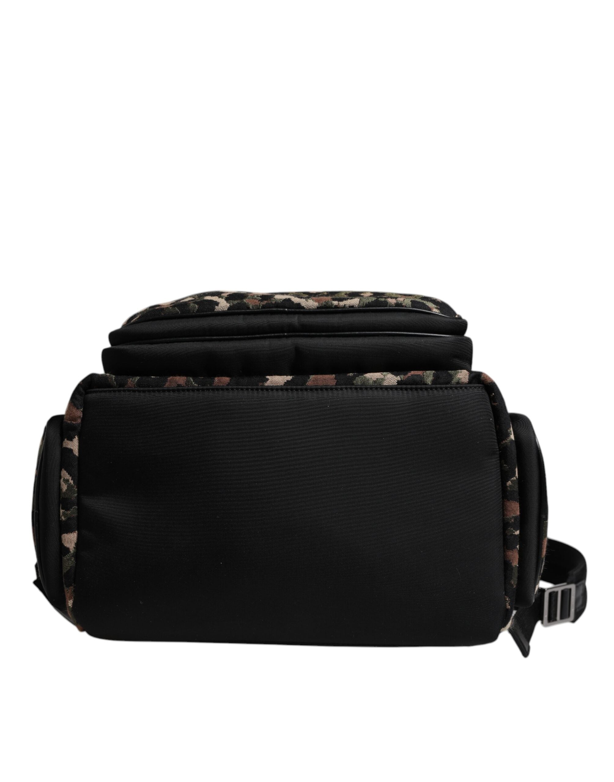 Dolce & Gabbana Multicolor Leopard Print DG Logo Plaque Männer Rucksack Tasche