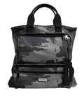 Dolce & Gabbana Gray Camo Cotton Multiple Compartments Tote Bag
